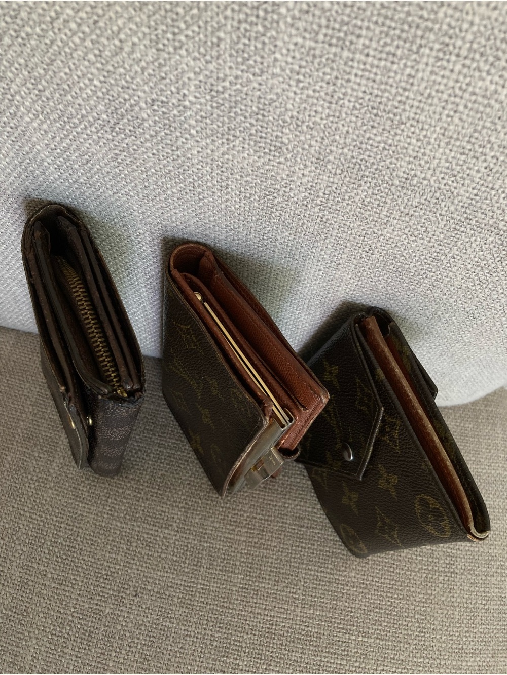 3pc Louis Vuitton Monogram & Damier Wallet Bundle - Picture 3 of 3